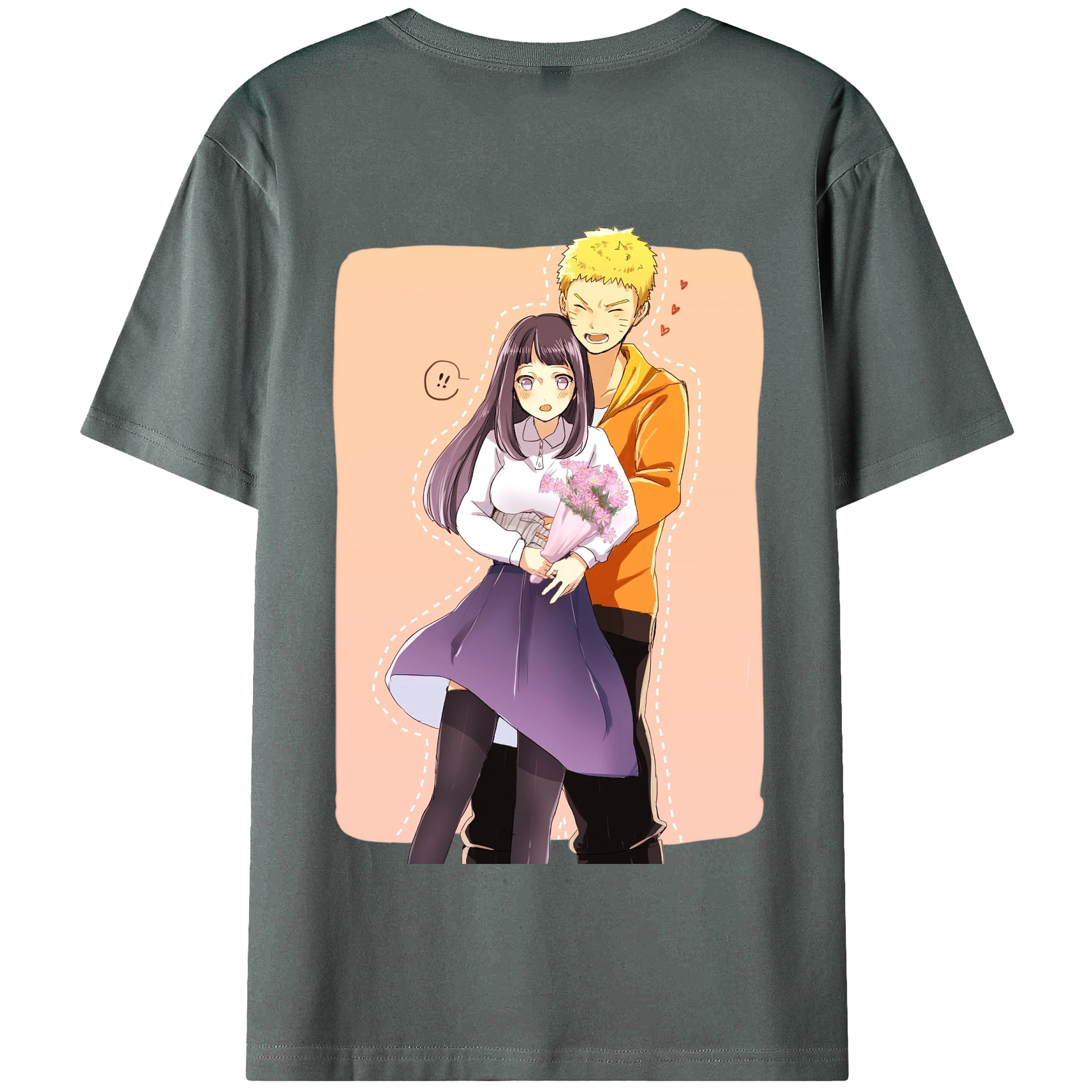 （画像用） NARUTO -ナルト- 日向ヒナタ Hyūga Hinata 綿100％半袖Tシャツ（背面プリント）